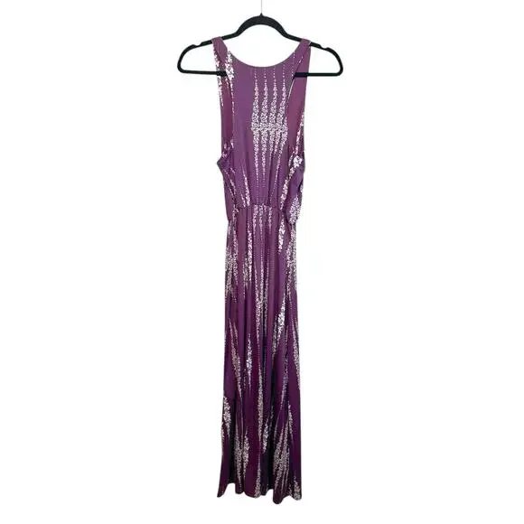Jon & Anna Womens Floral Sleeveless Maxi Dress Purple White Large Fairy Bohemian - Picture 3 of 13